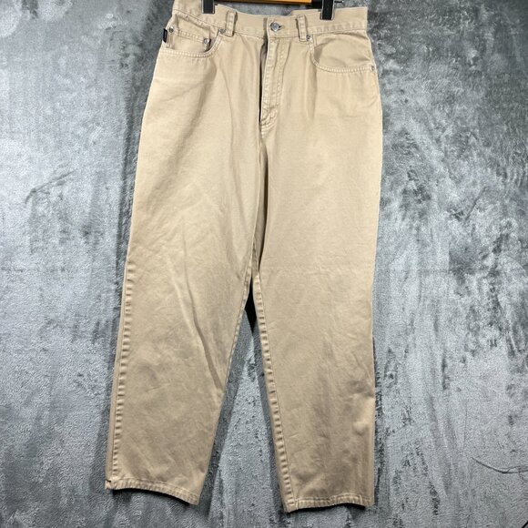 VTG Lauren Ralph Lauren Pants Mens Size 10 Beige Cotton Chino Tapered - Picture 1 of 11